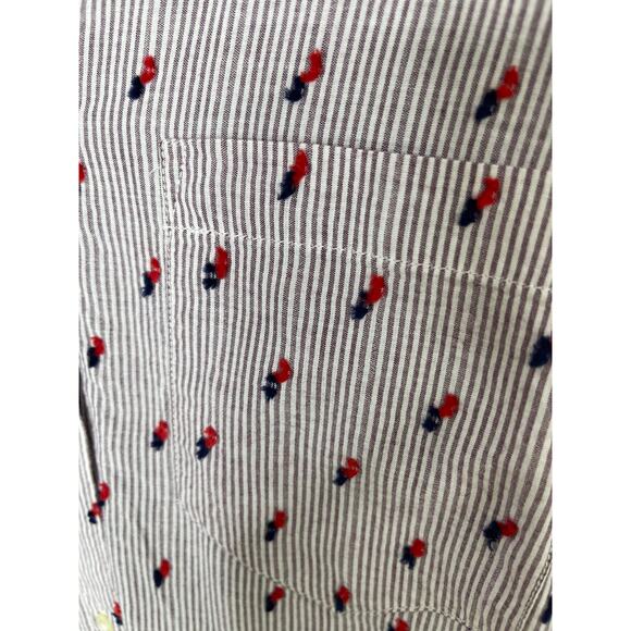 GAP blouse shirt button down women's medium purple violet red tufts details - Picture 3 of 13